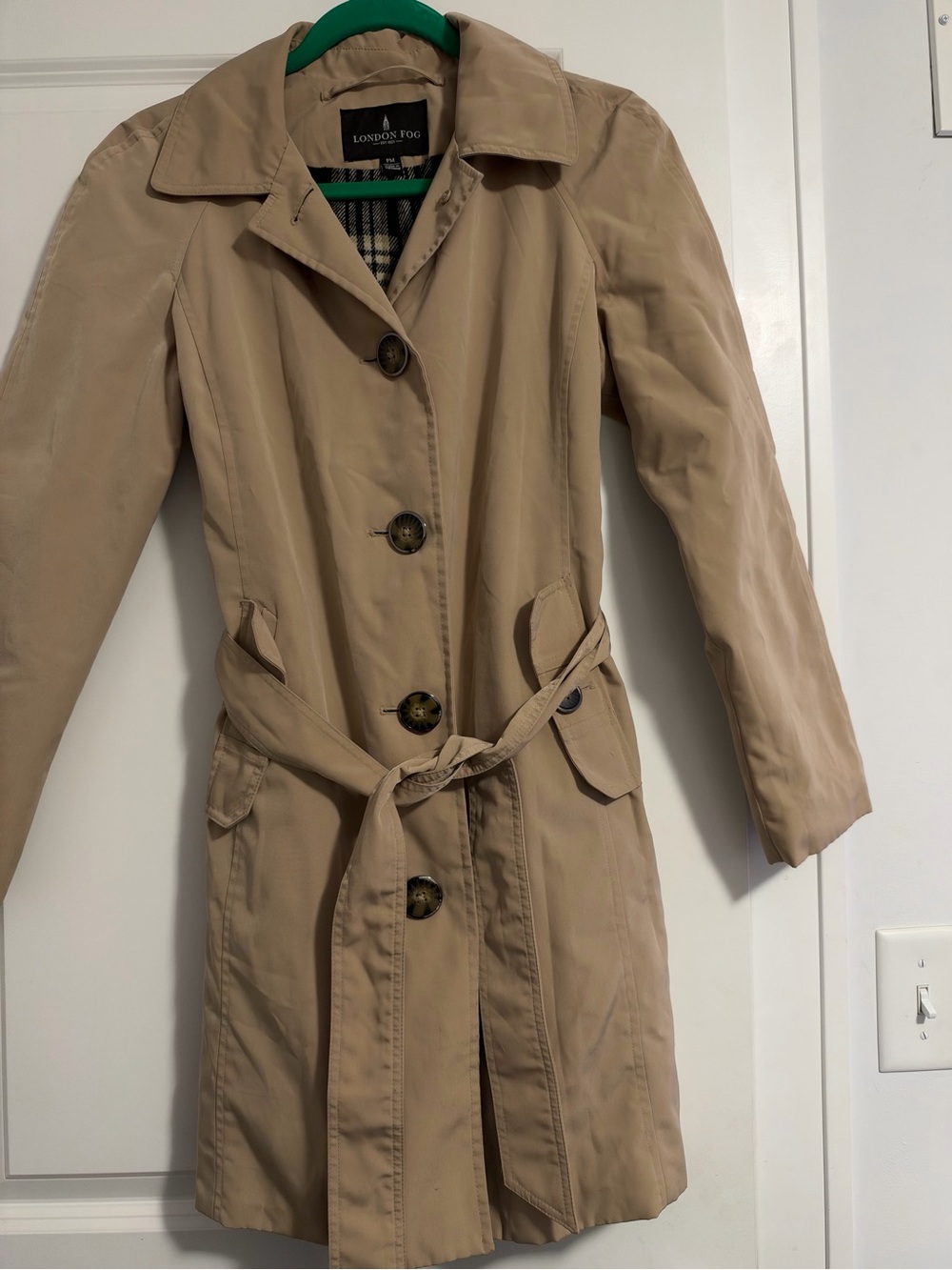 London Fog Beige Belted Trench Coat